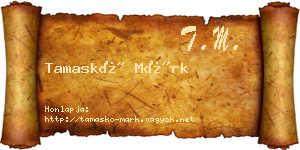 Tamaskó Márk névjegykártya